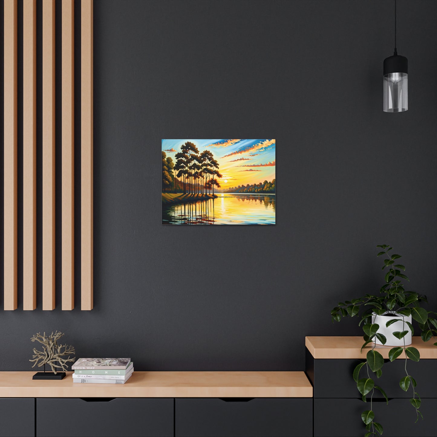 Golden Reflection: Classic Oil Painting Wall Décor