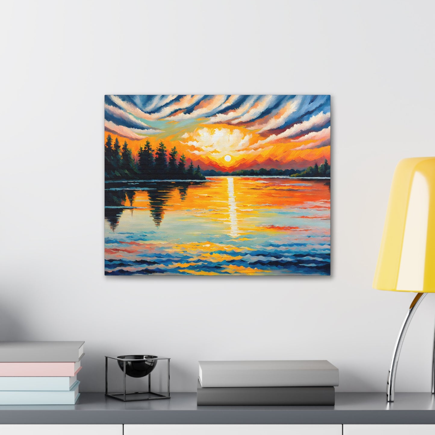 Serene Sunset: Classic Oil Painting Wall Décor