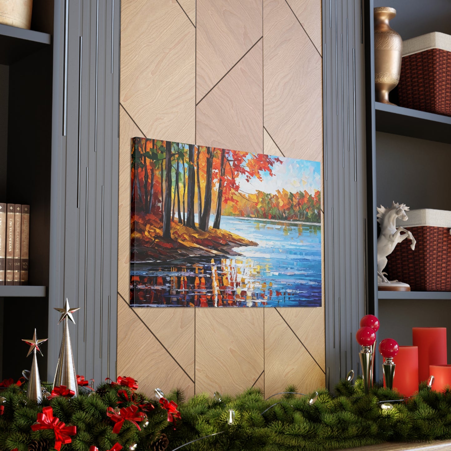 Serene Lake: Classic Oil Painting Wall Décor