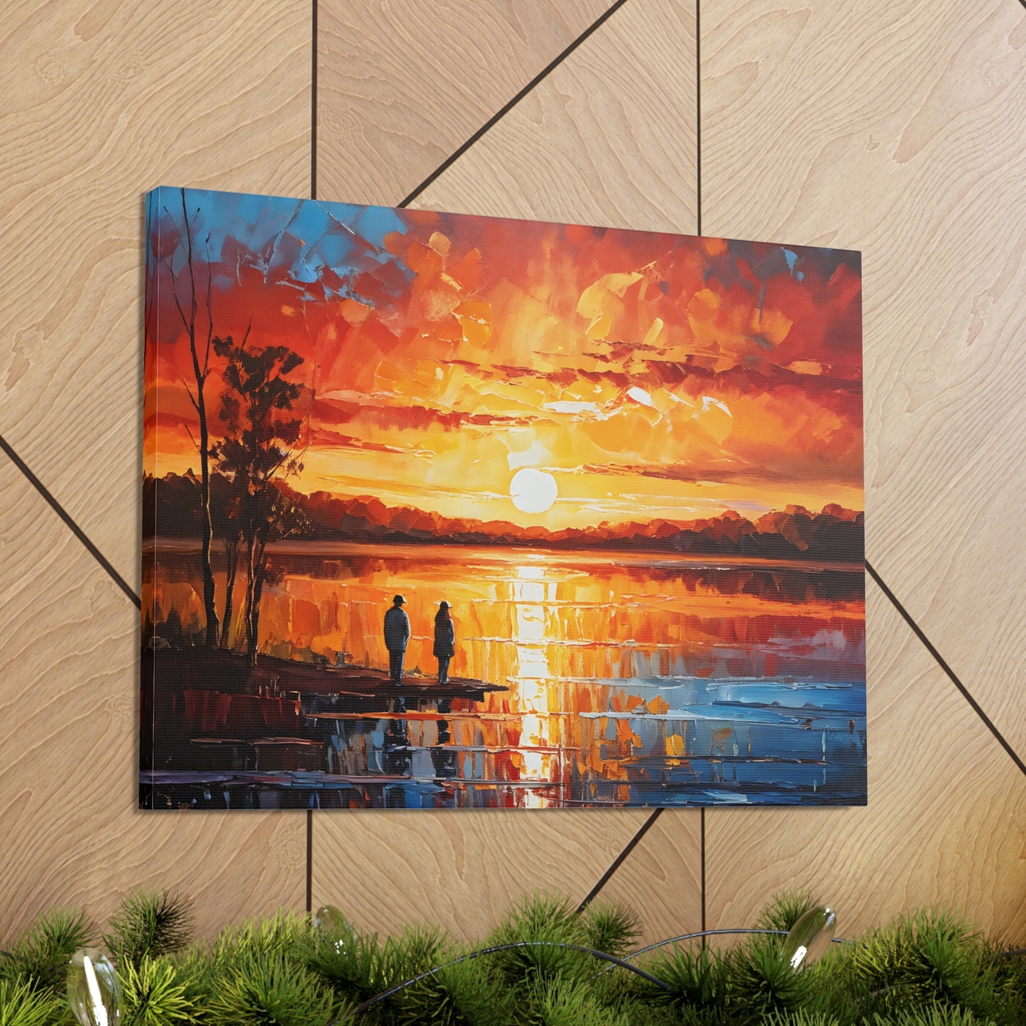 Serene Lake: Classic Oil Painting Wall Décor