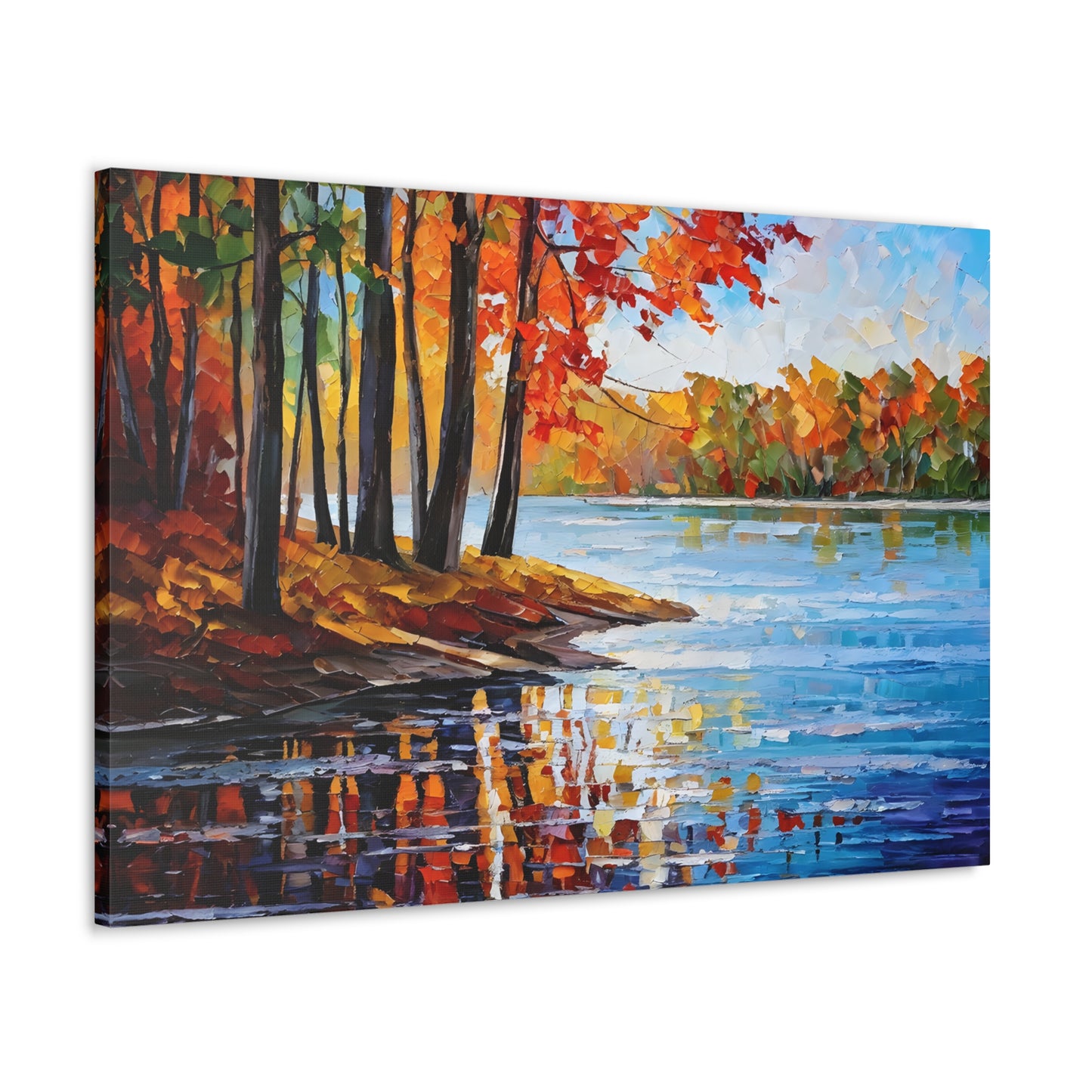 Serene Lake: Classic Oil Painting Wall Décor