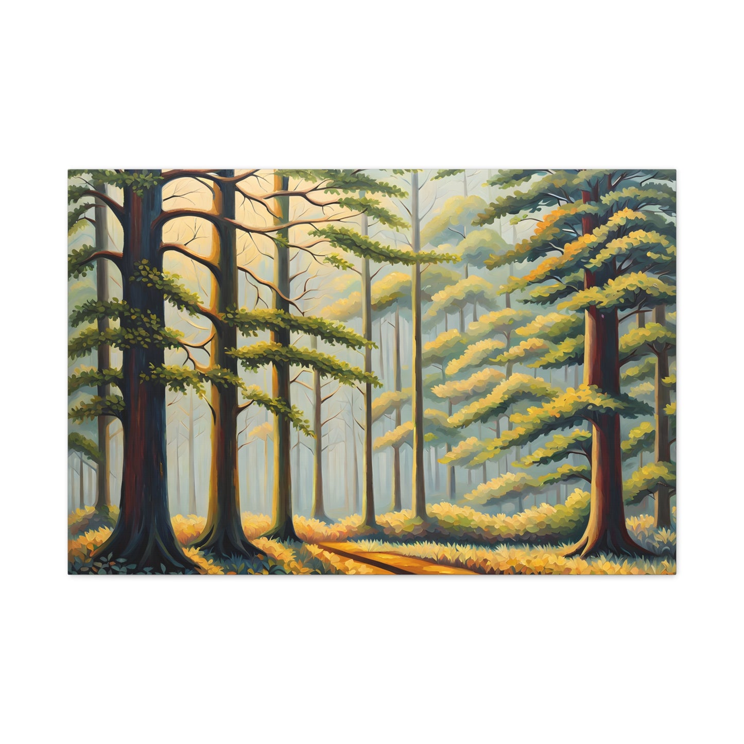 Evergreen Vista: Classic Oil Painting Wall Décor