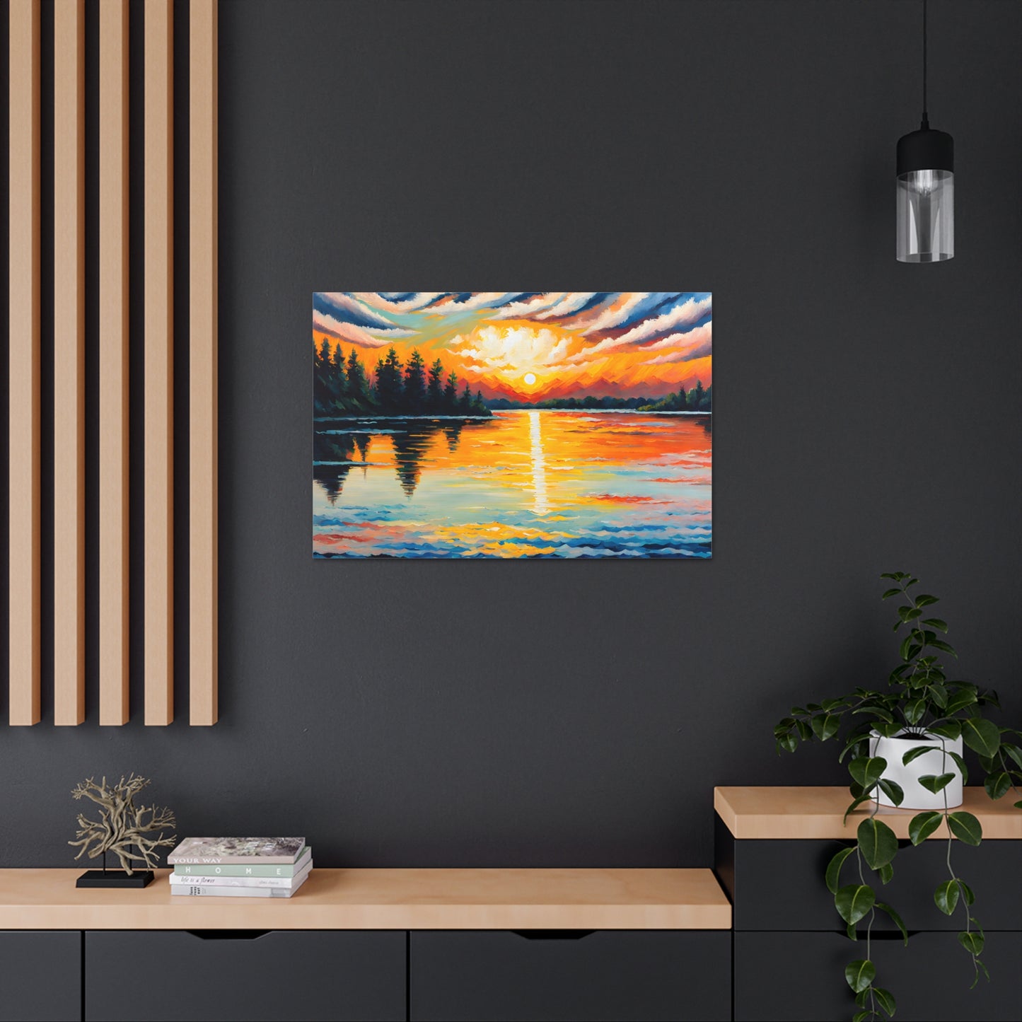 Serene Sunset: Classic Oil Painting Wall Décor