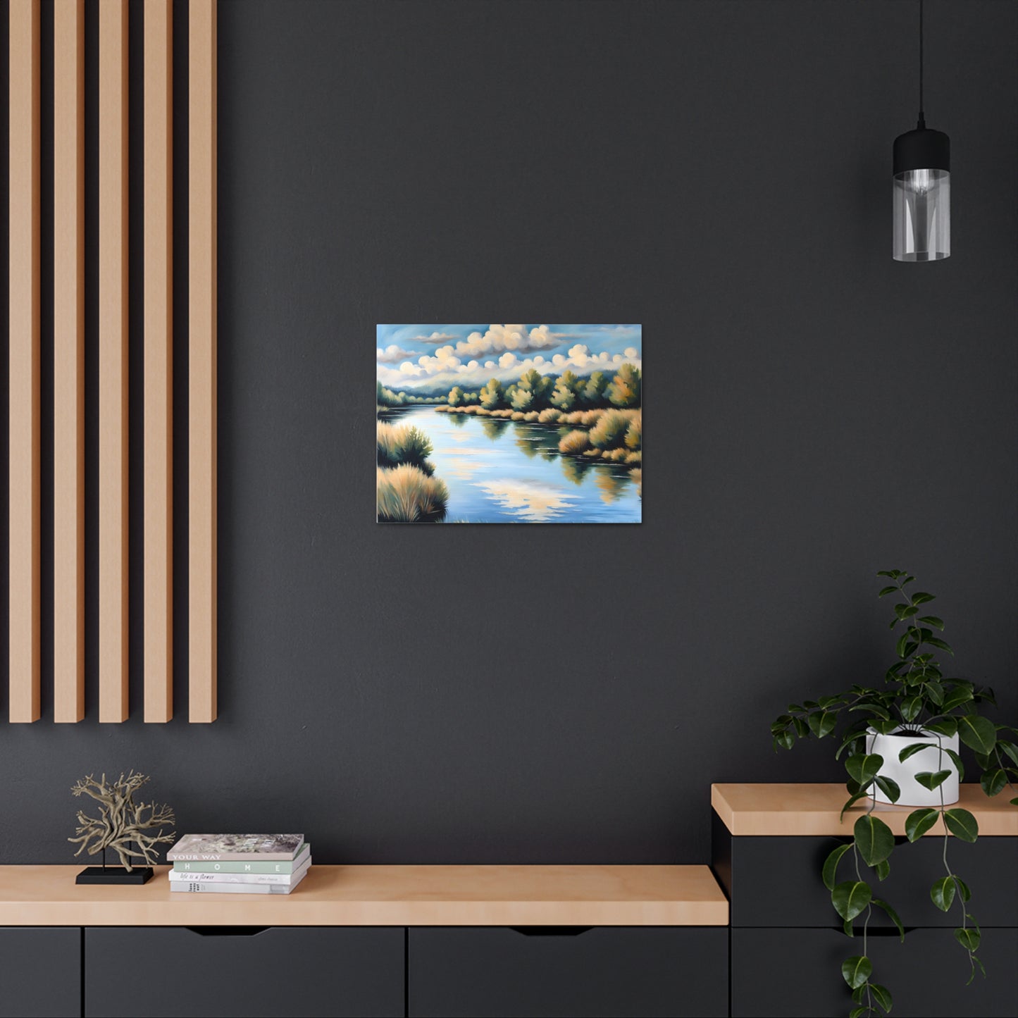 Shimmering Lake: Classic Oil Painting Wall Décor