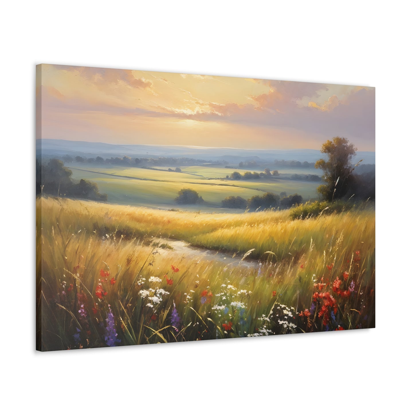 Golden Meadows: Classic Oil Painting Wall Décor