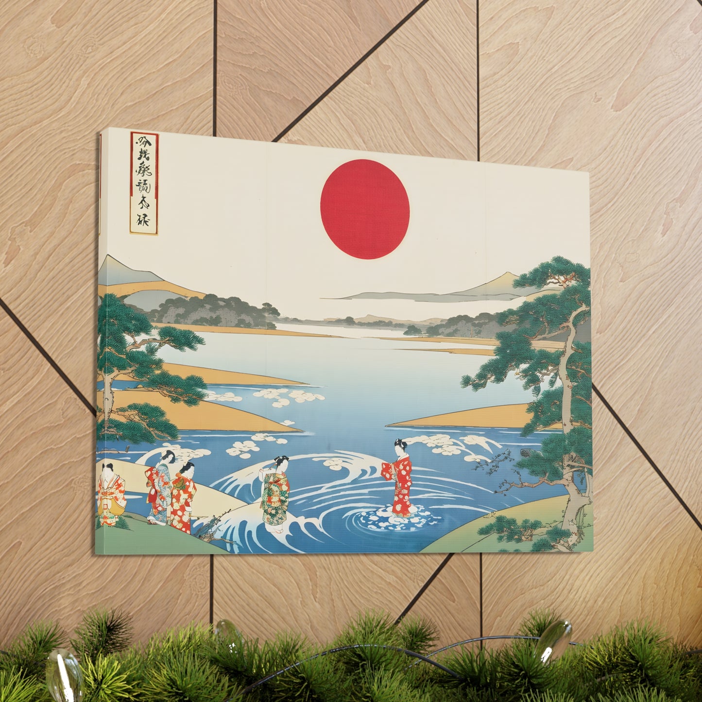 Geisha's Pond: Ukiyo-e Wall Décor