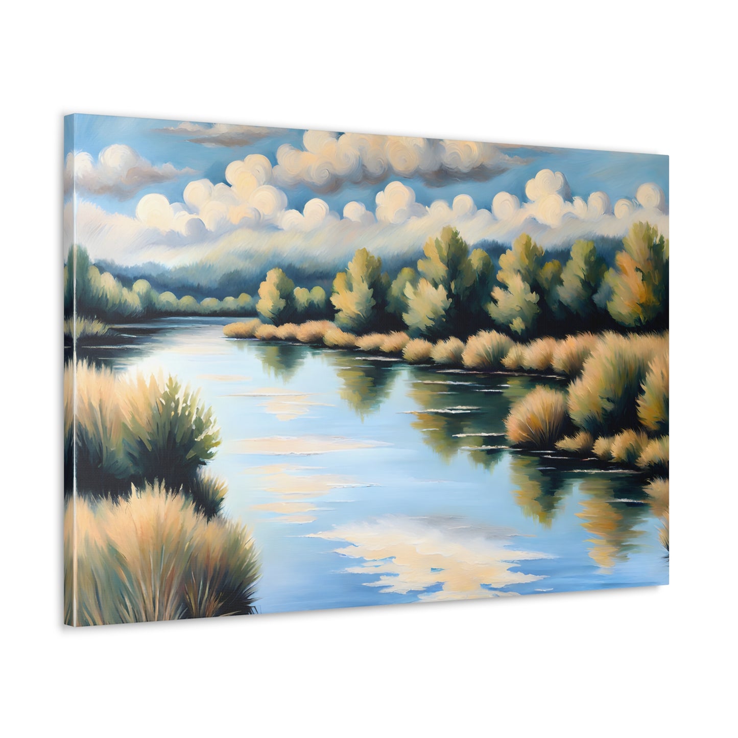 Shimmering Lake: Classic Oil Painting Wall Décor