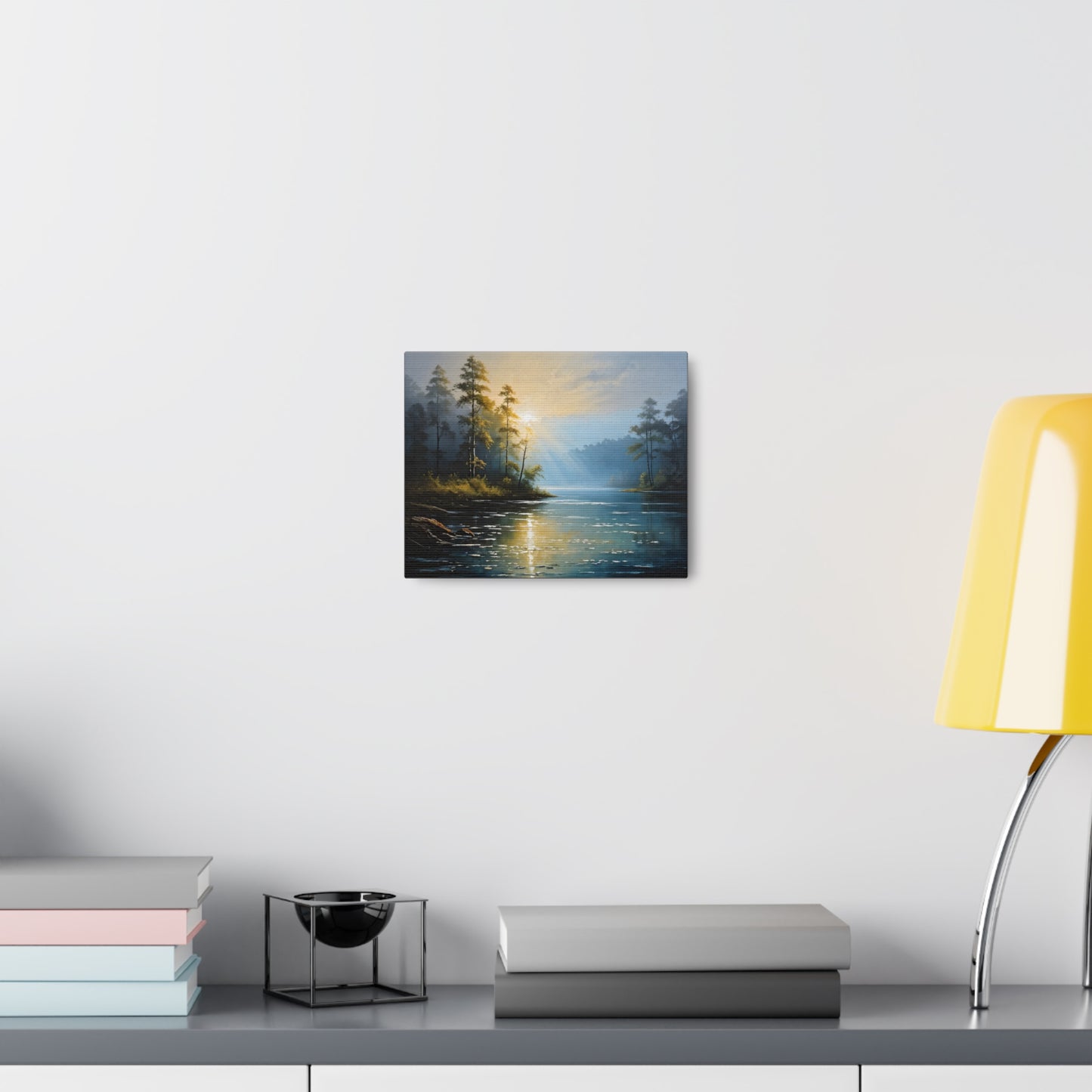 Foggy Lakeside: Classic Oil Painting Wall Décor