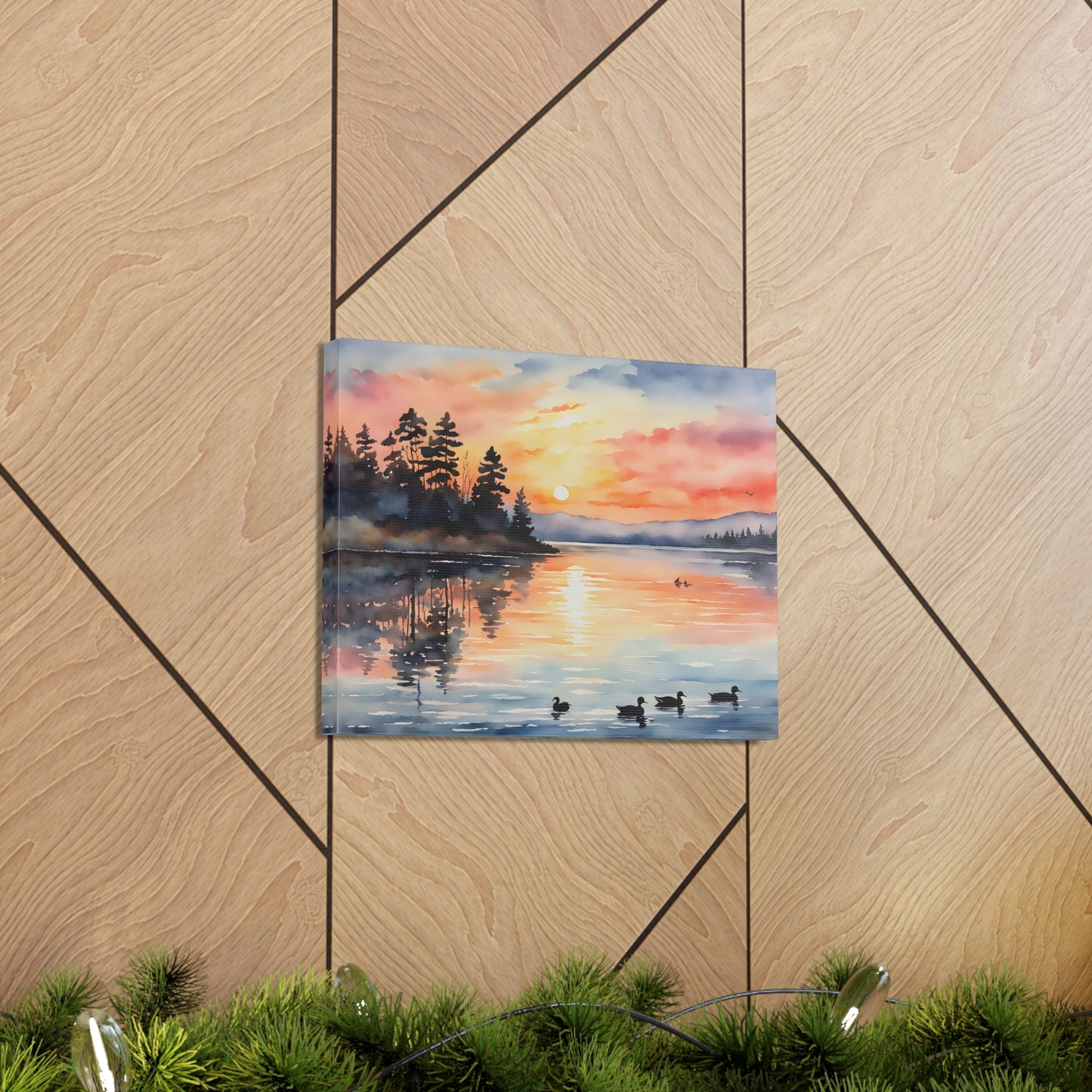 Lakeside Serenity: Watercolor Wall Décor