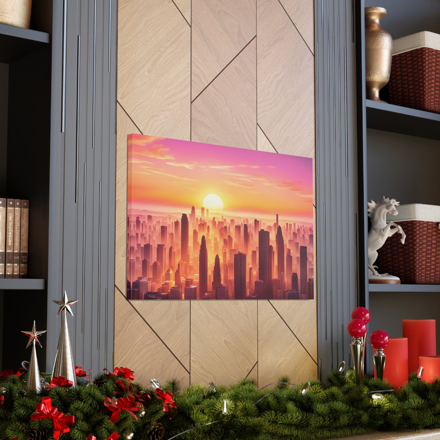 Horizon Glow: Cityscape Wall Décor