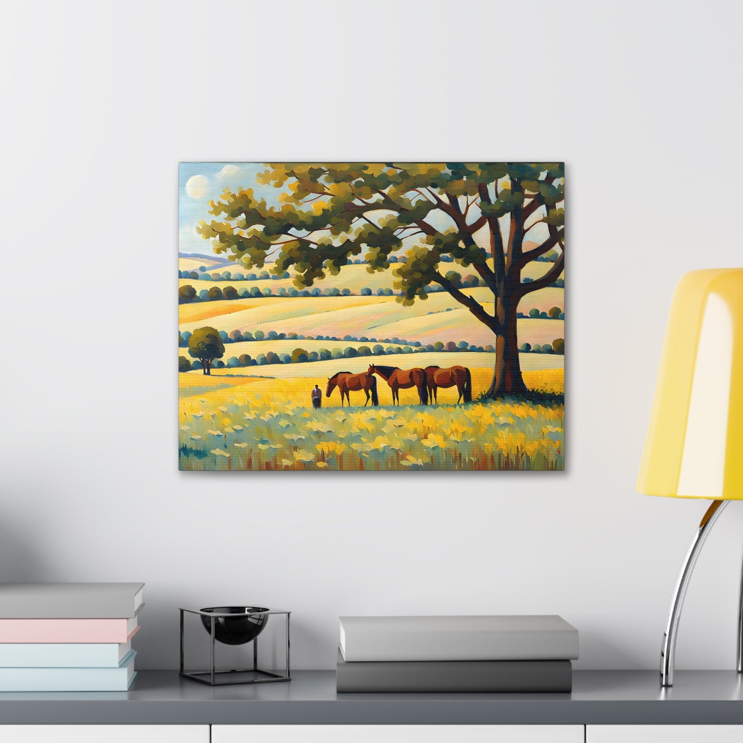 Meadow Serenity: Classic Oil Painting Wall Décor