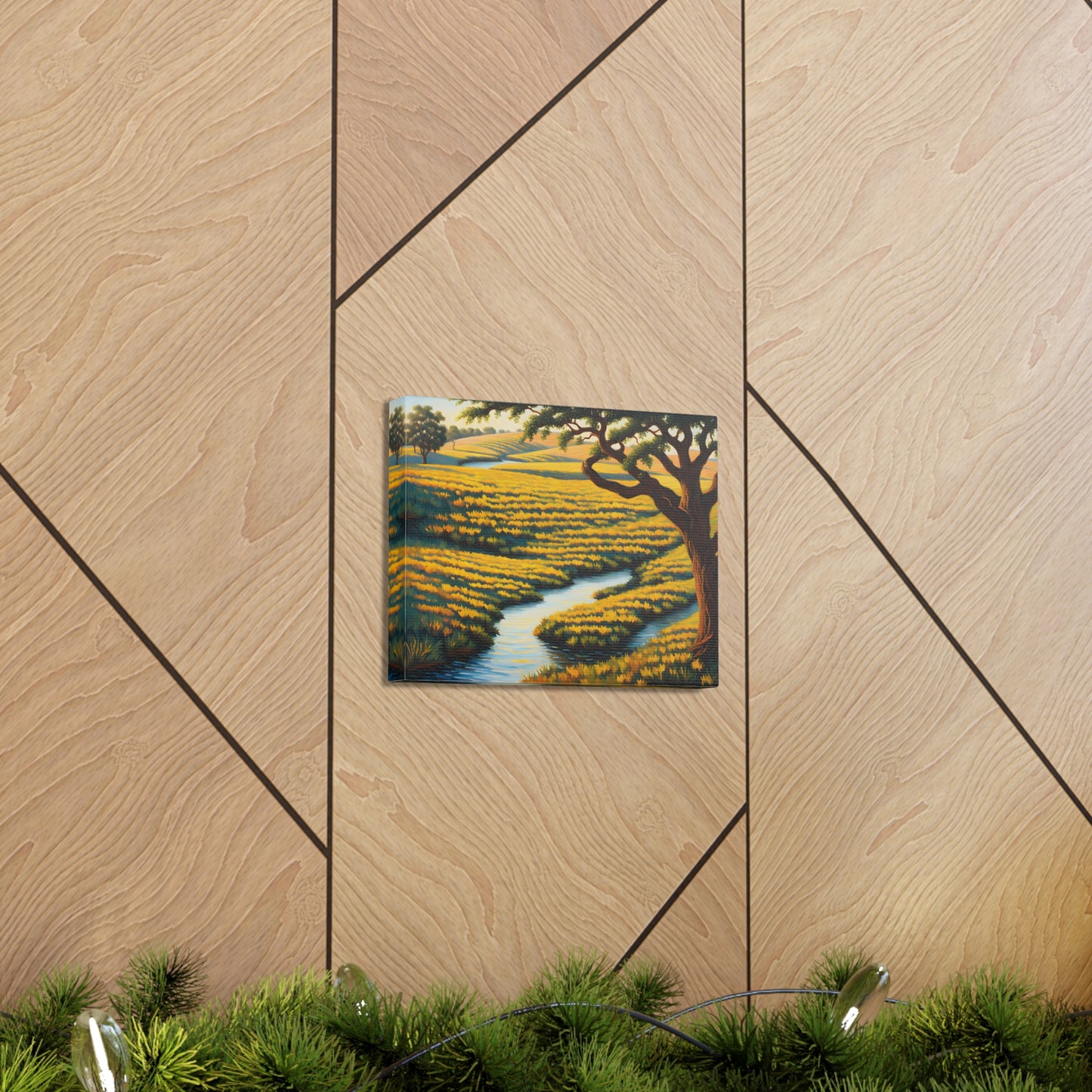 Autumn Meadow: Classic Oil Painting Wall Décor