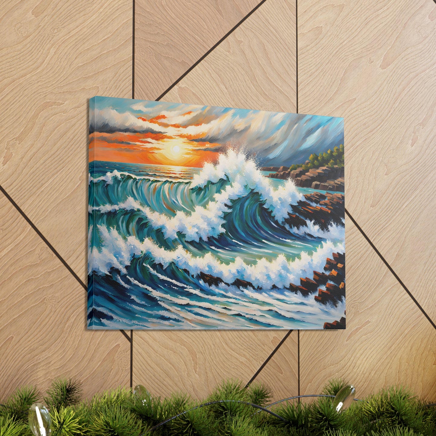 Rugged Coastline: Classic Oil Painting Wall Décor