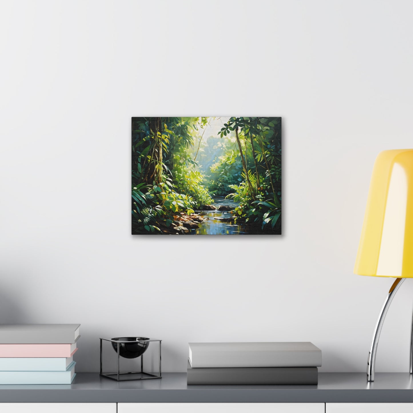 Verdant Stream: Classic Oil Painting Wall Décor