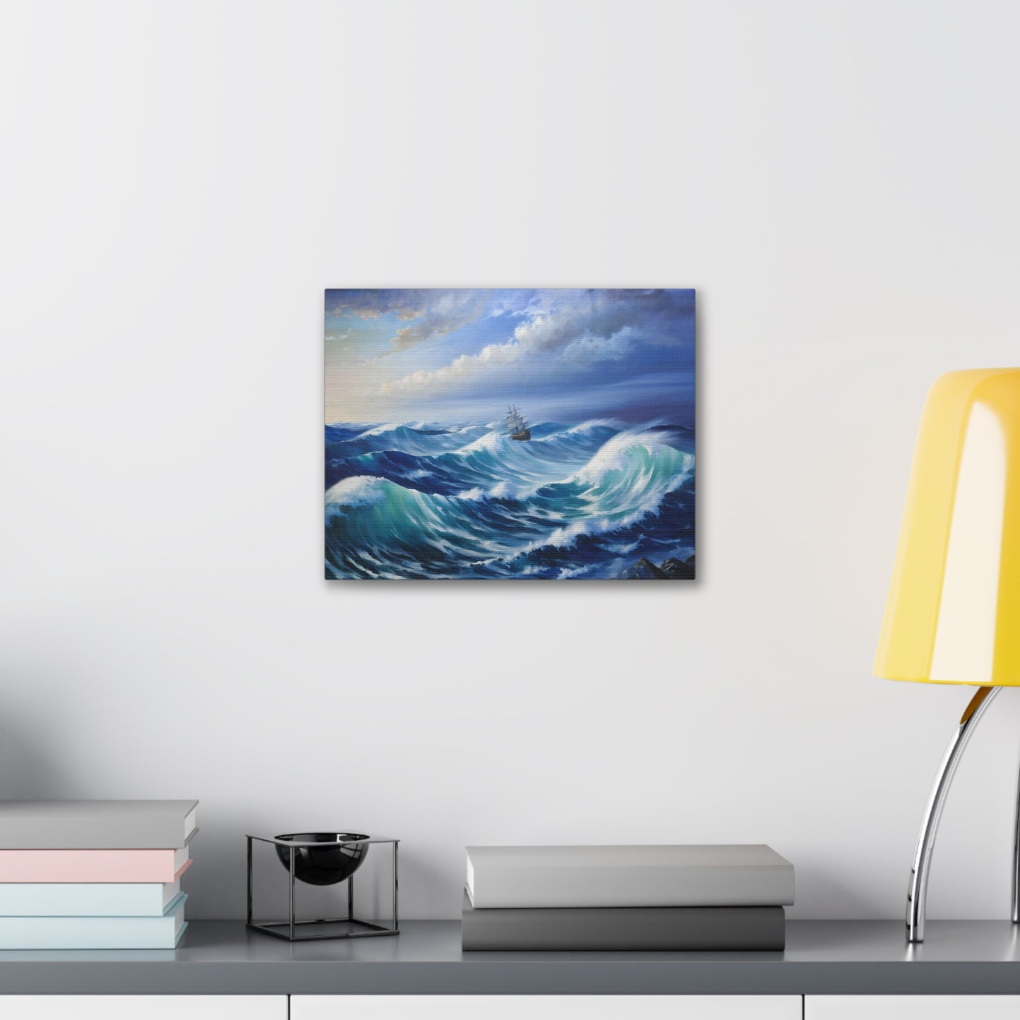 Dramatic Waves: Classic Oil Painting Wall Décor