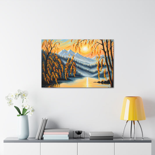 Valley Glow: Classic Oil Painting Wall Décor