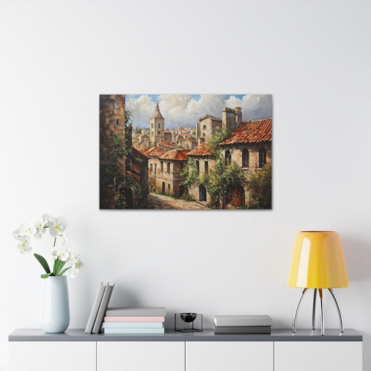 Abandoned Cobblestone: Classic Oil Painting Wall Décor