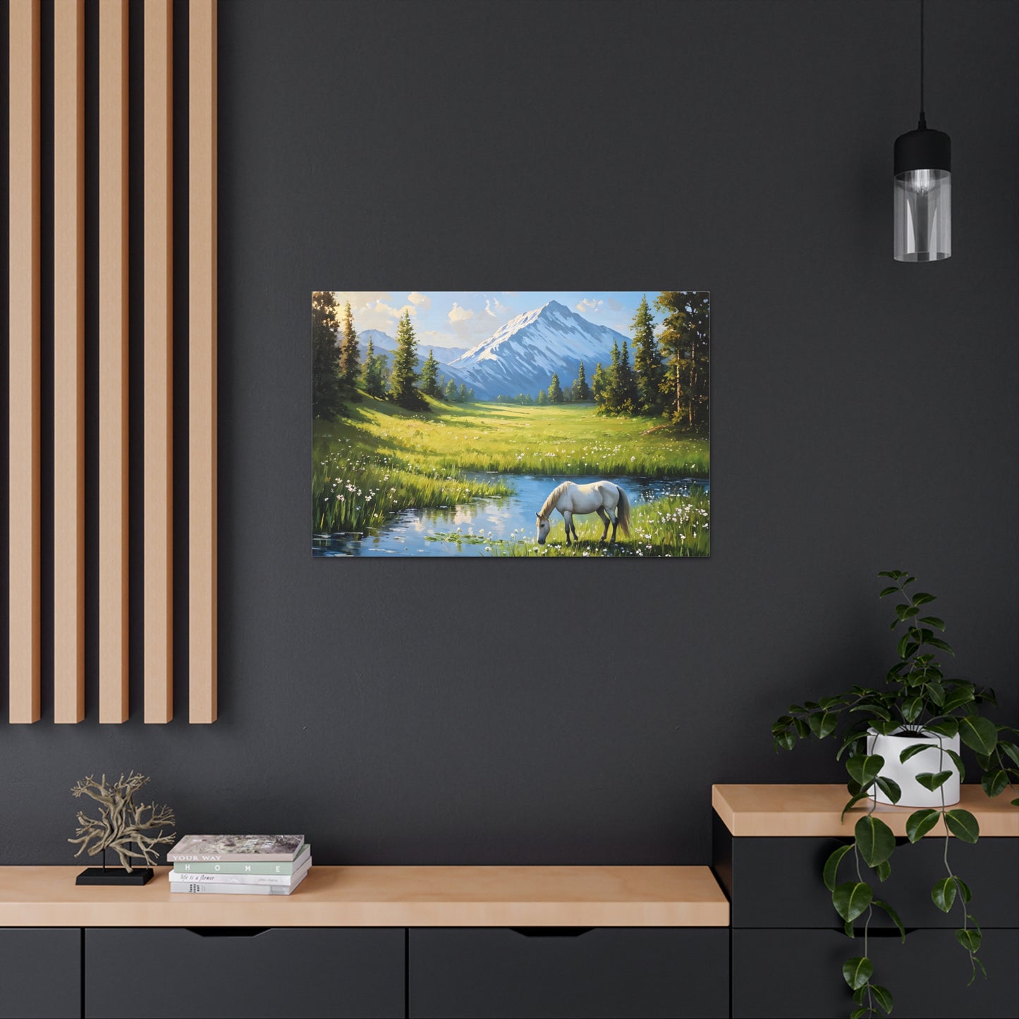 Whispering Pines: Classic Oil Painting Wall Décor