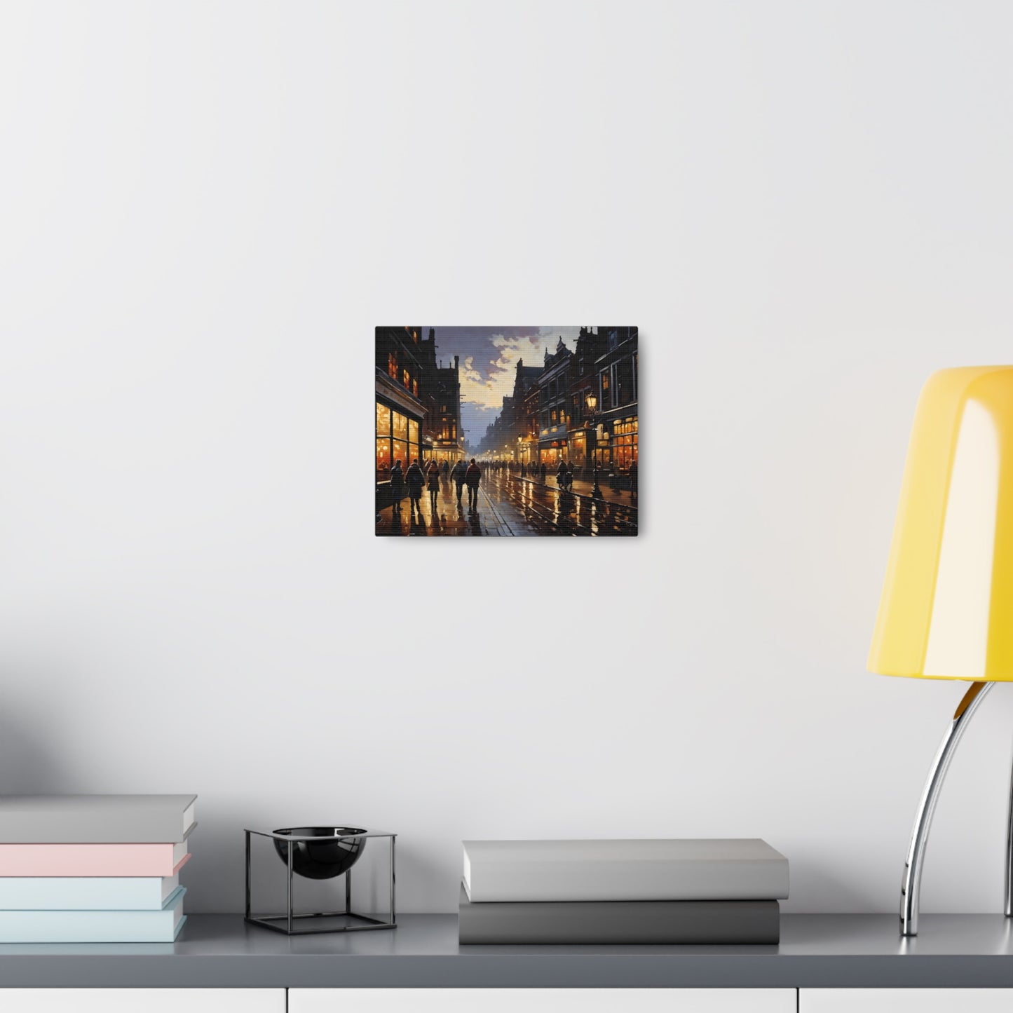 Street Scape Glow: Classic Oil Painting Wall Décor