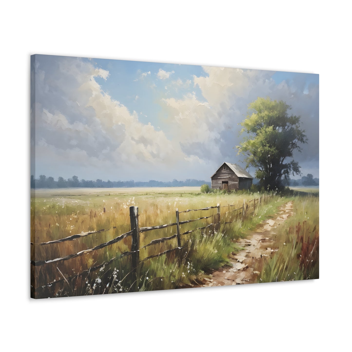 Rustic Countryside: Classic Oil Painting Wall Décor