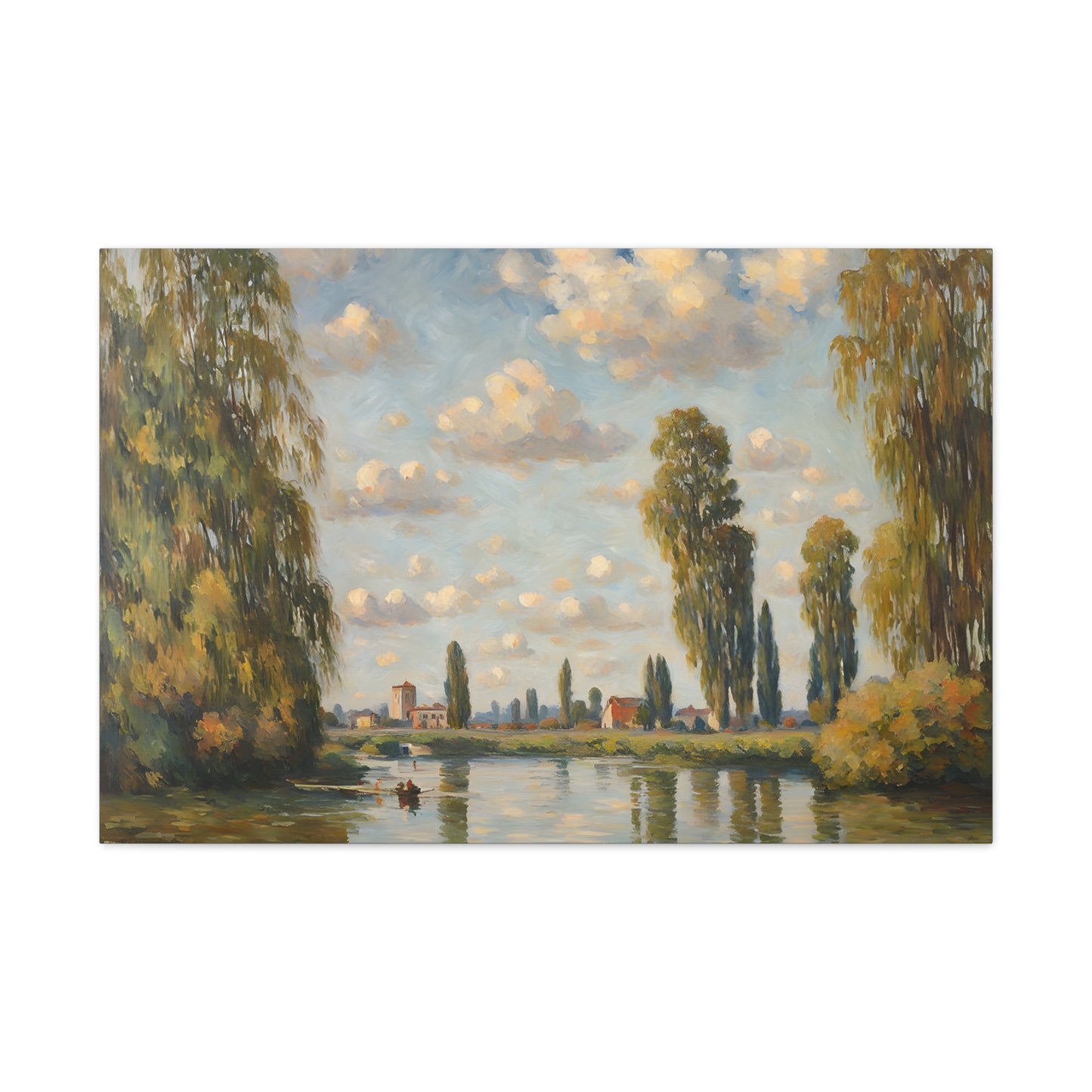 Riverbank Reverie: Classic Oil Painting Wall Décor