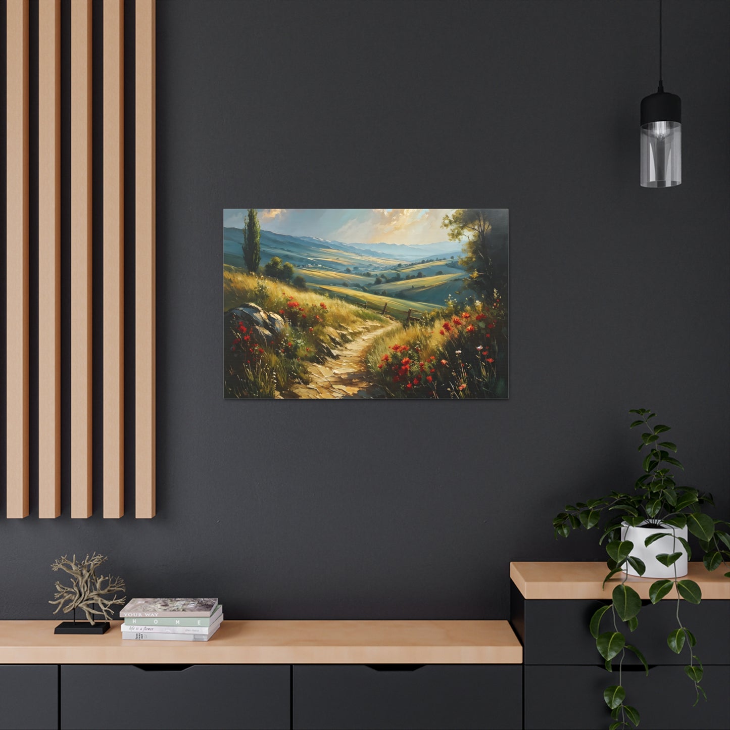 Serene Hillside: Classic Oil Painting Wall Décor