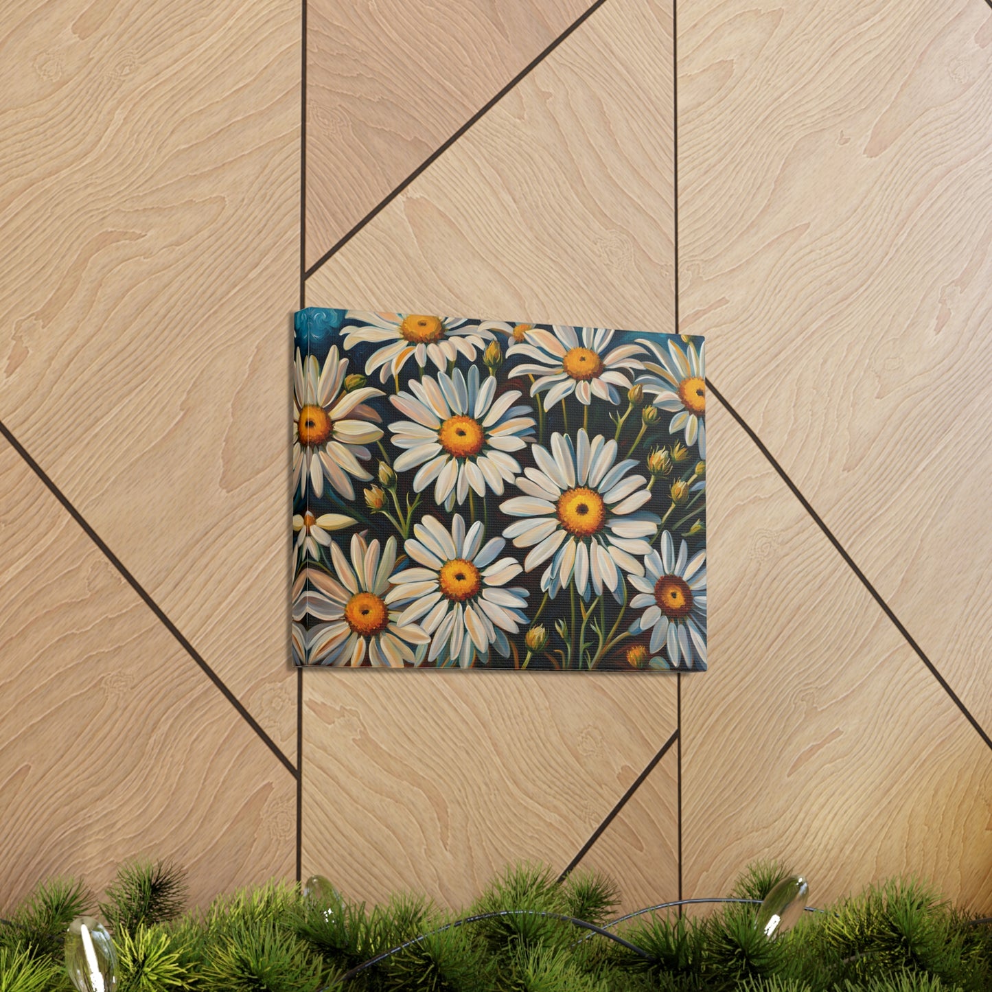 Dew Kissed Daisies: Classic Oil Painting Wall Décor