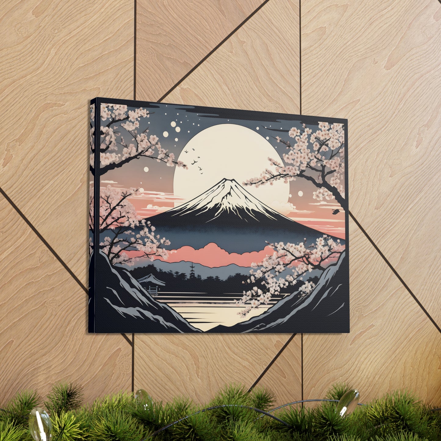 Moonlit Mountain: Ukiyo-e Wall Décor