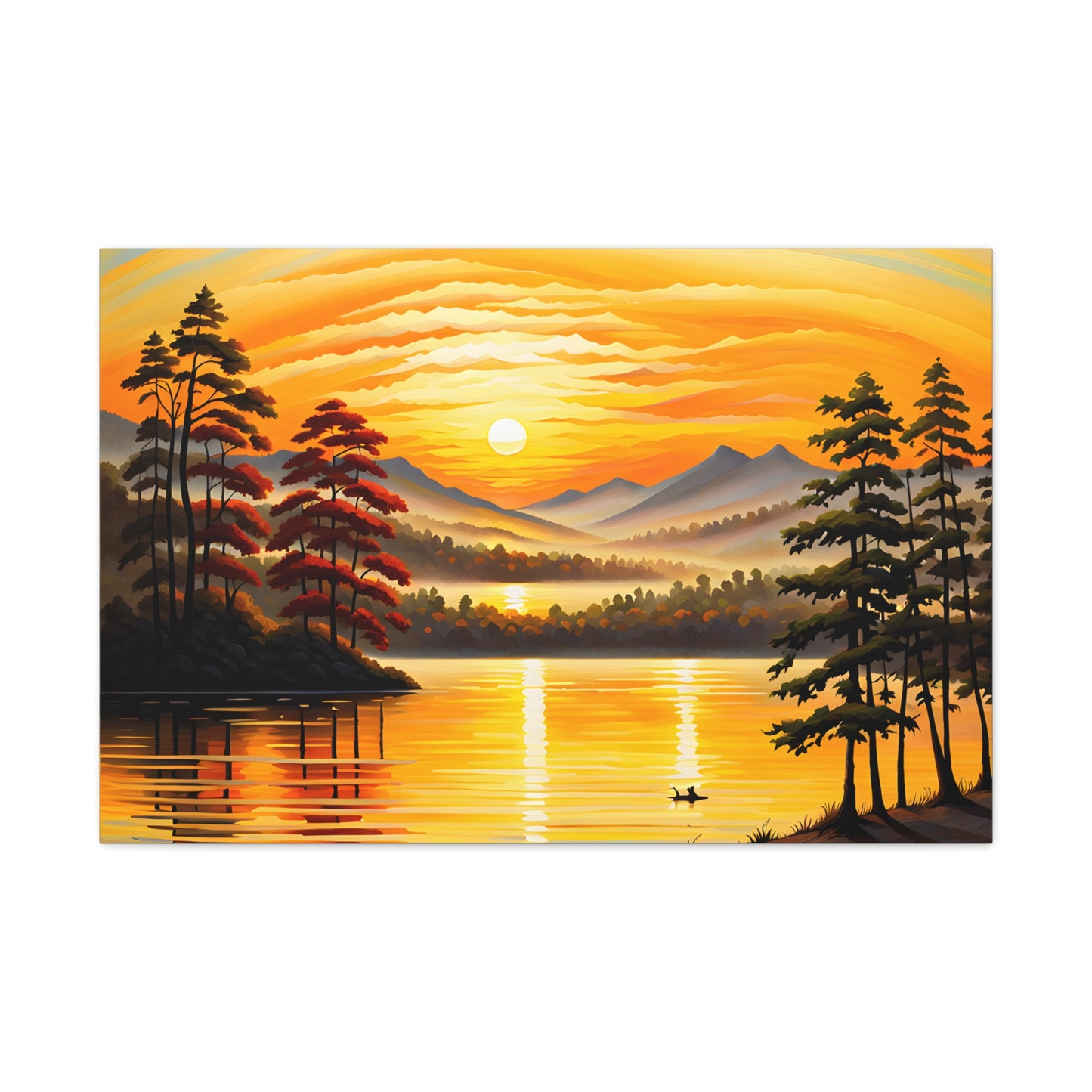 Lakeside Ripples: Classic Oil Painting Wall Décor