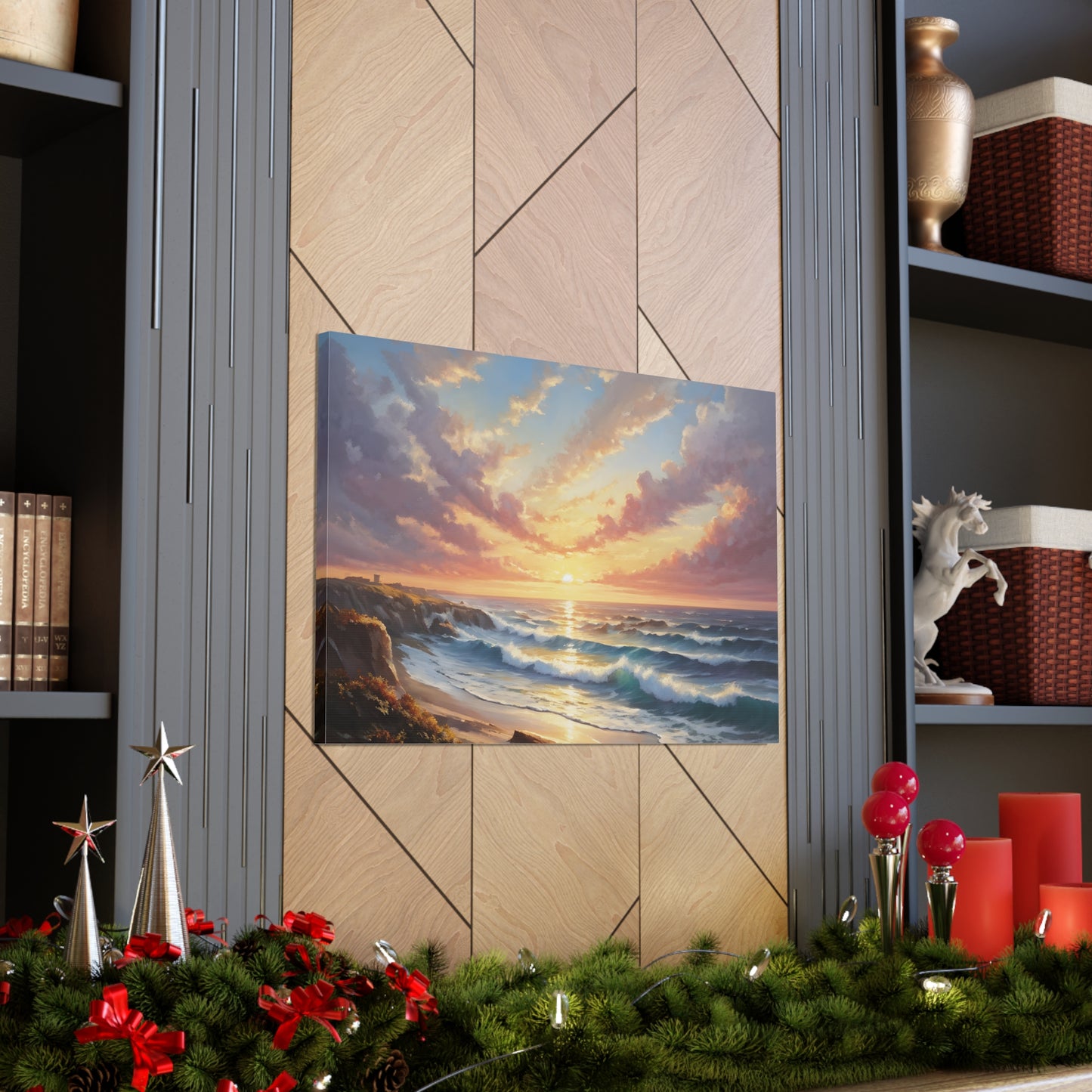 Coastal Sunrise: Classic Oil Painting Wall Décor