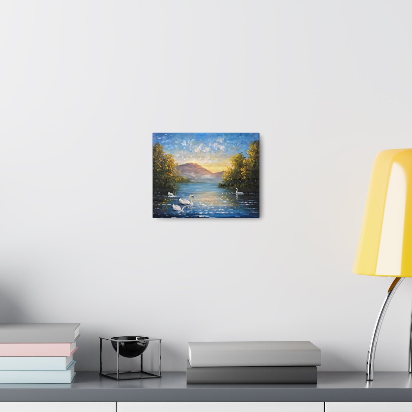 Gliding Swans: Classic Oil Painting Wall Décor