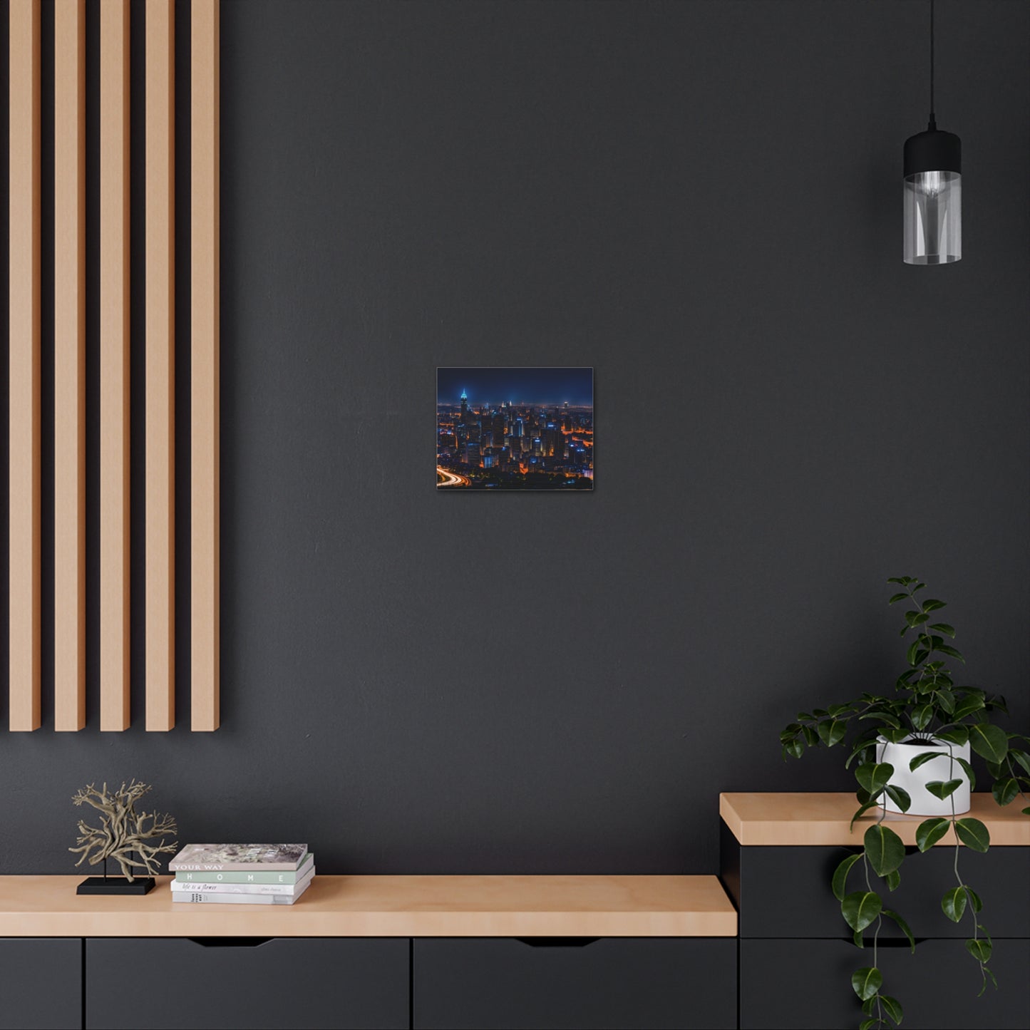 Nightfall Urban Tapestry: Cityscape Wall Décor