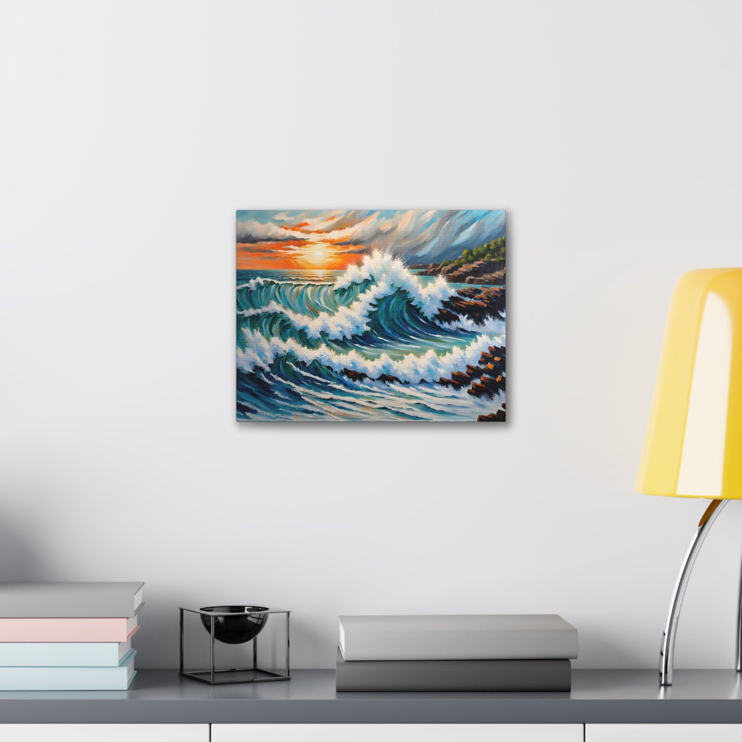 Rugged Coastline: Classic Oil Painting Wall Décor