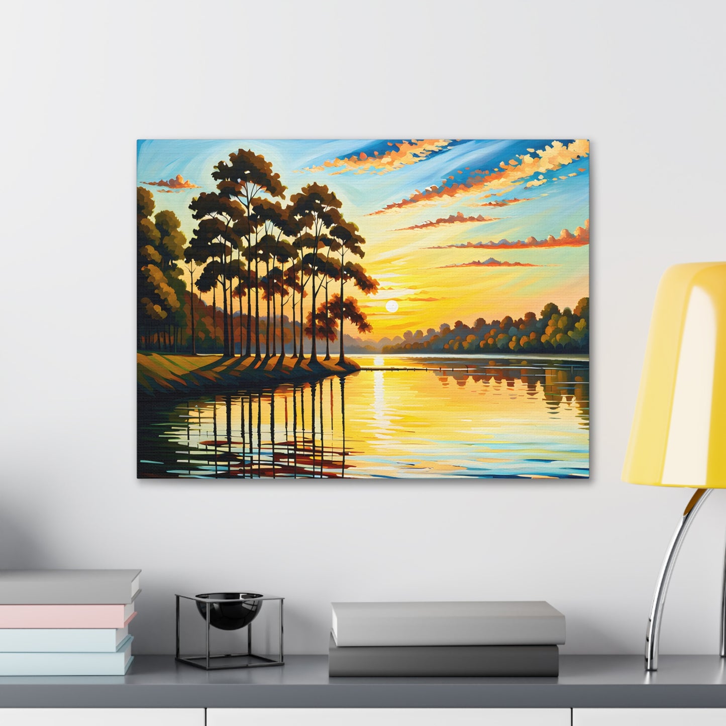 Golden Reflection: Classic Oil Painting Wall Décor