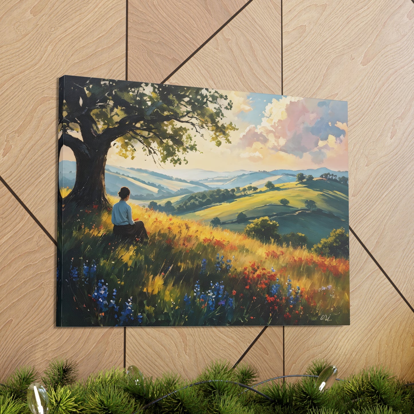 Peaceful Valley: Classic Oil Painting Wall Décor