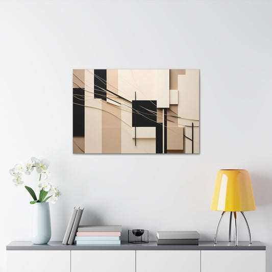 Graceful Contrast: Abstract Beige Wall Décor