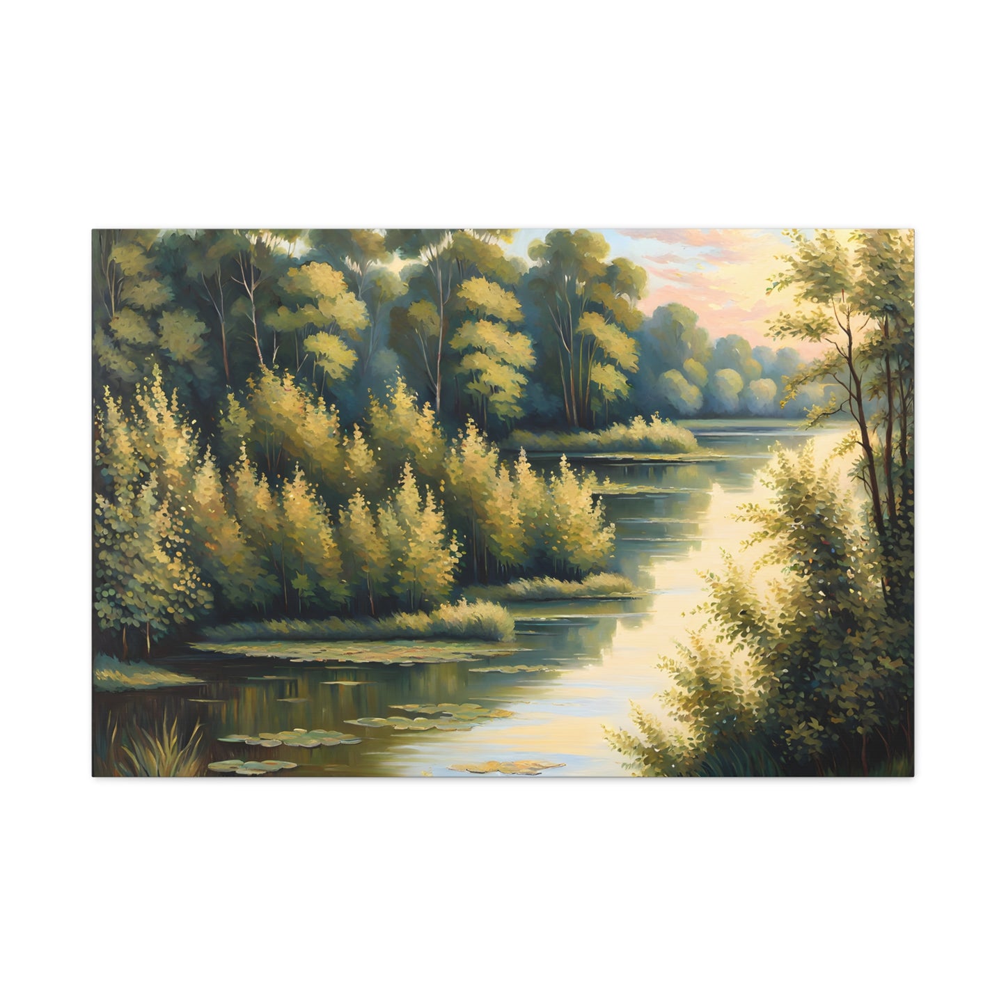 Silver Stream: Classic Oil Painting Wall Décor