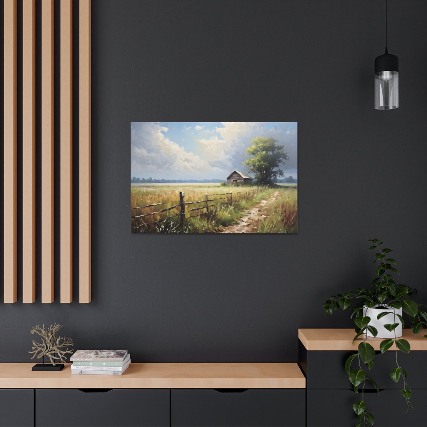 Rustic Countryside: Classic Oil Painting Wall Décor