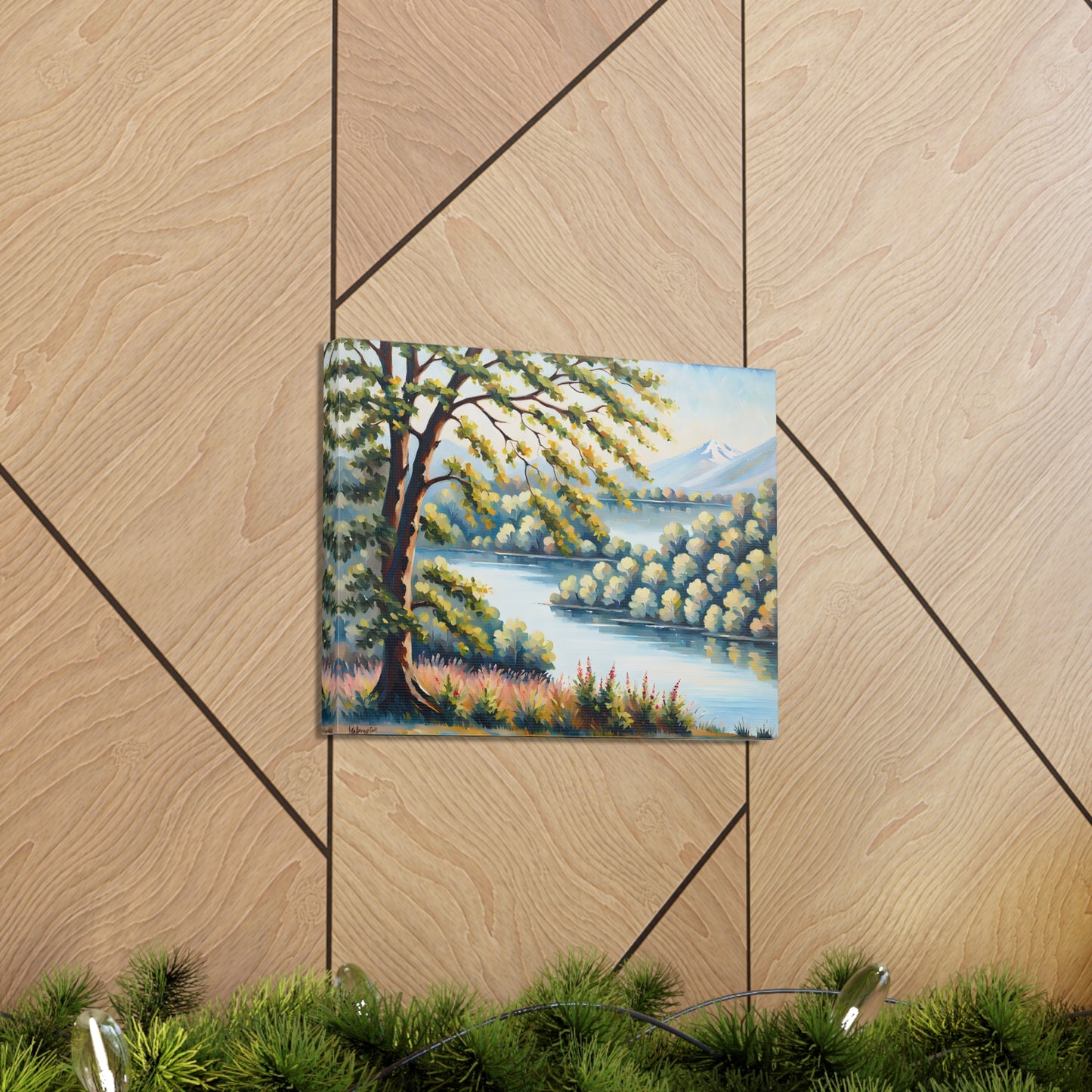 Verdant Enclave: Classic Oil Painting Wall Décor