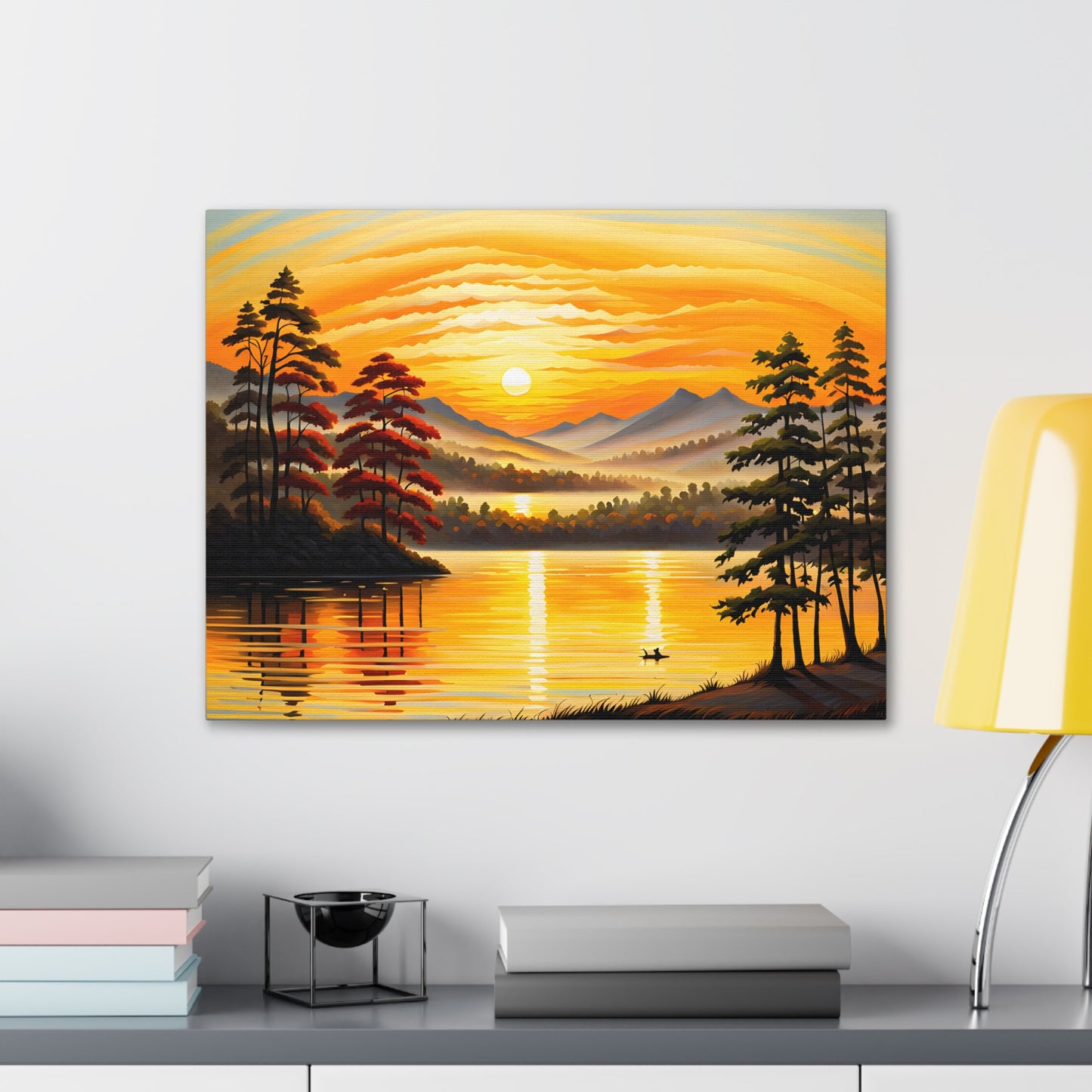 Lakeside Ripples: Classic Oil Painting Wall Décor