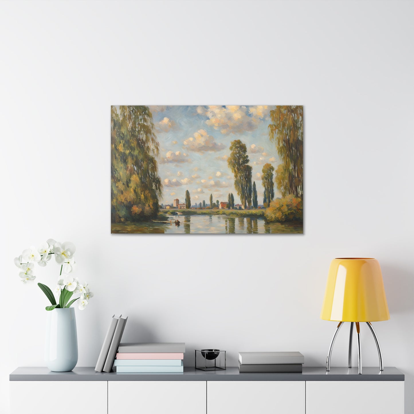 Riverbank Reverie: Classic Oil Painting Wall Décor