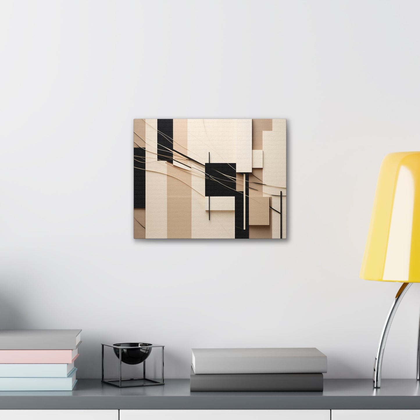 Graceful Contrast: Abstract Beige Wall Décor