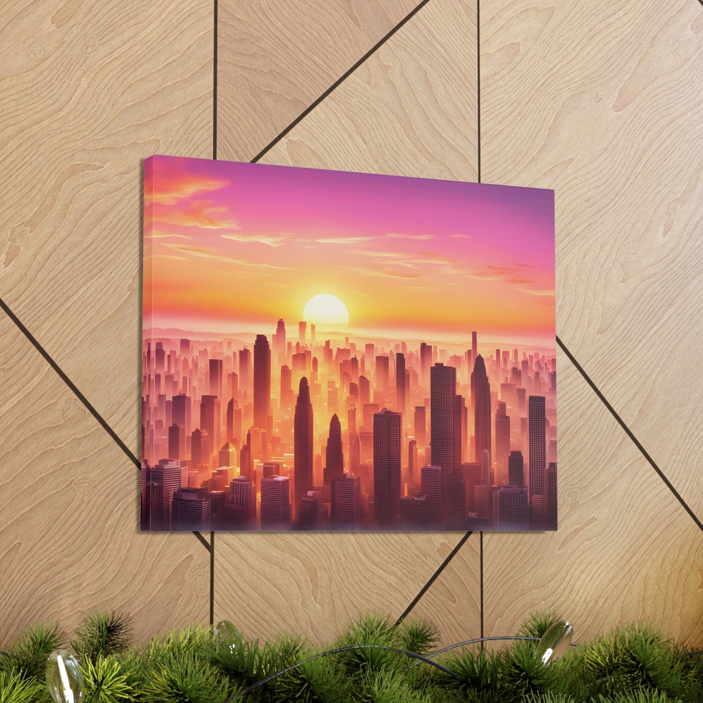 Horizon Glow: Cityscape Wall Décor