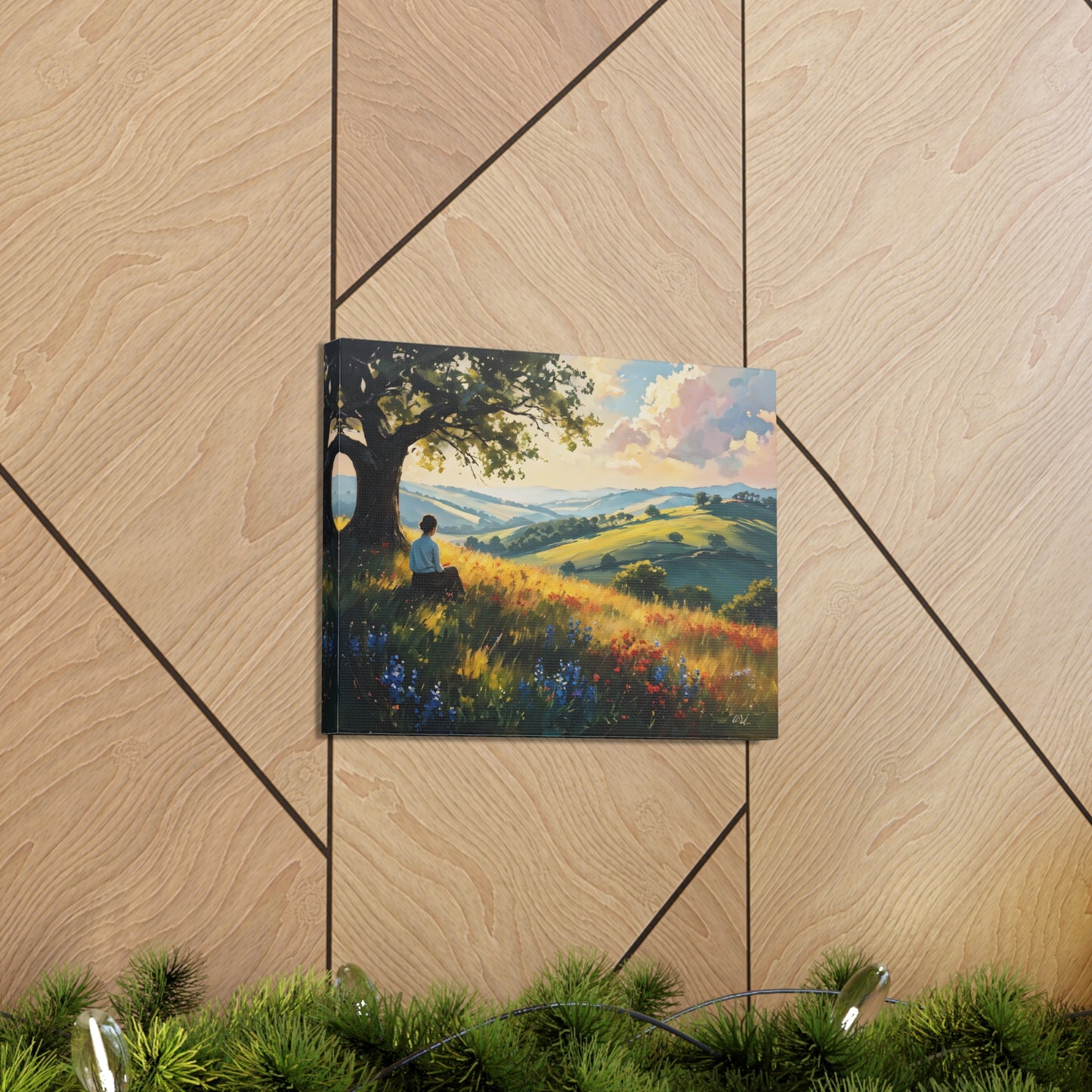 Peaceful Valley: Classic Oil Painting Wall Décor