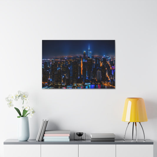 City Lights in Twilight: Cityscape Wall Décor