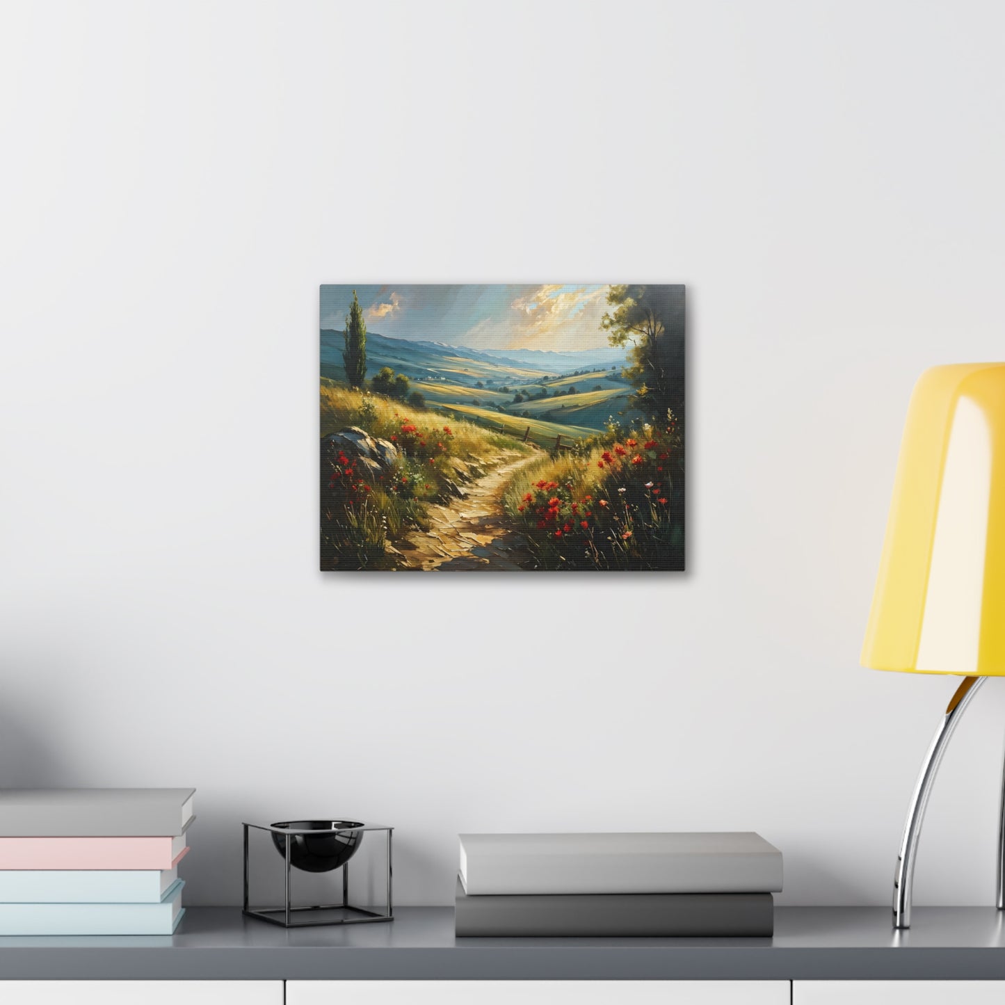 Serene Hillside: Classic Oil Painting Wall Décor