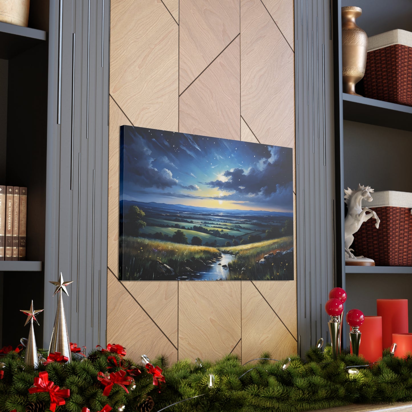 Twilight Meadows: Classic Oil Painting Wall Décor