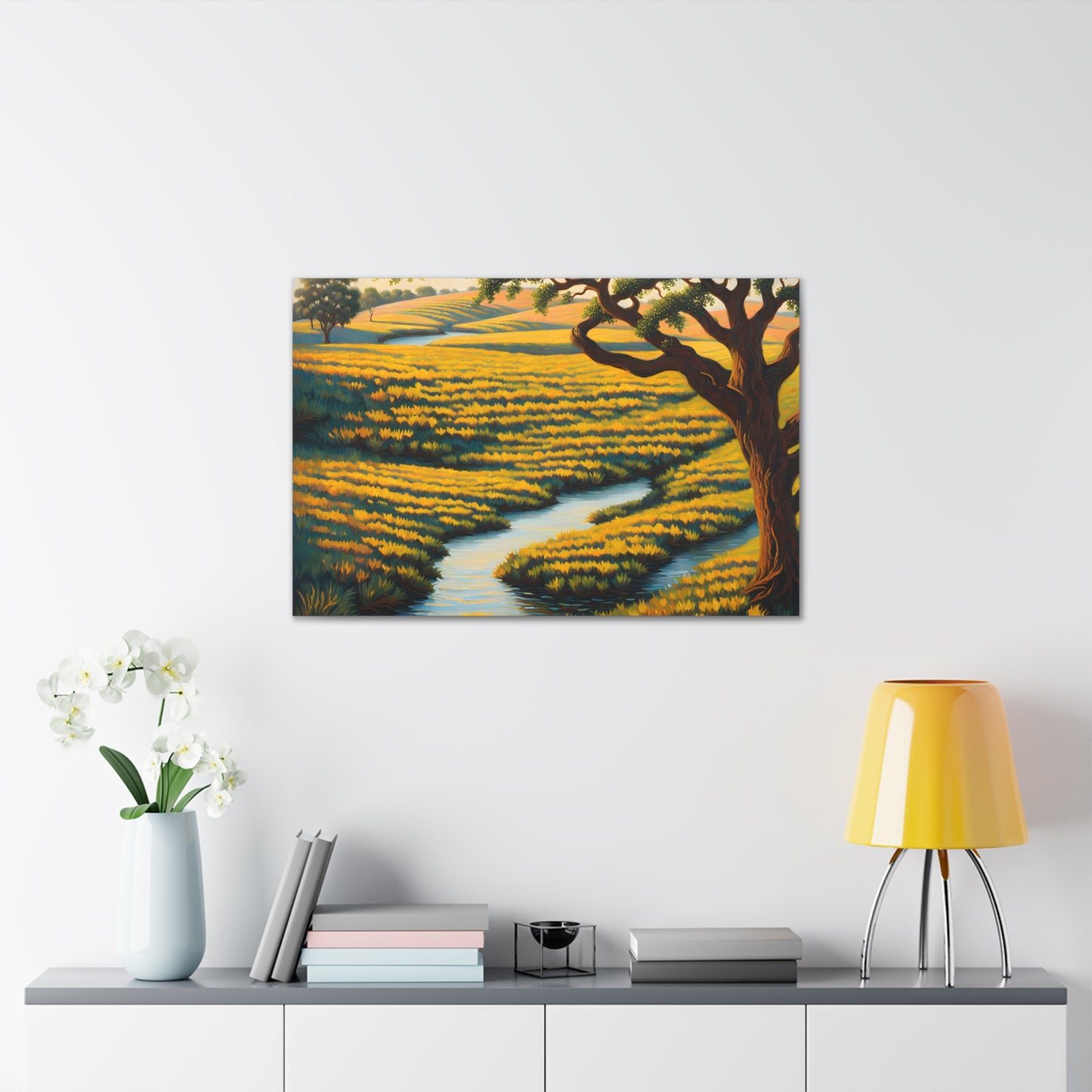 Autumn Meadow: Classic Oil Painting Wall Décor