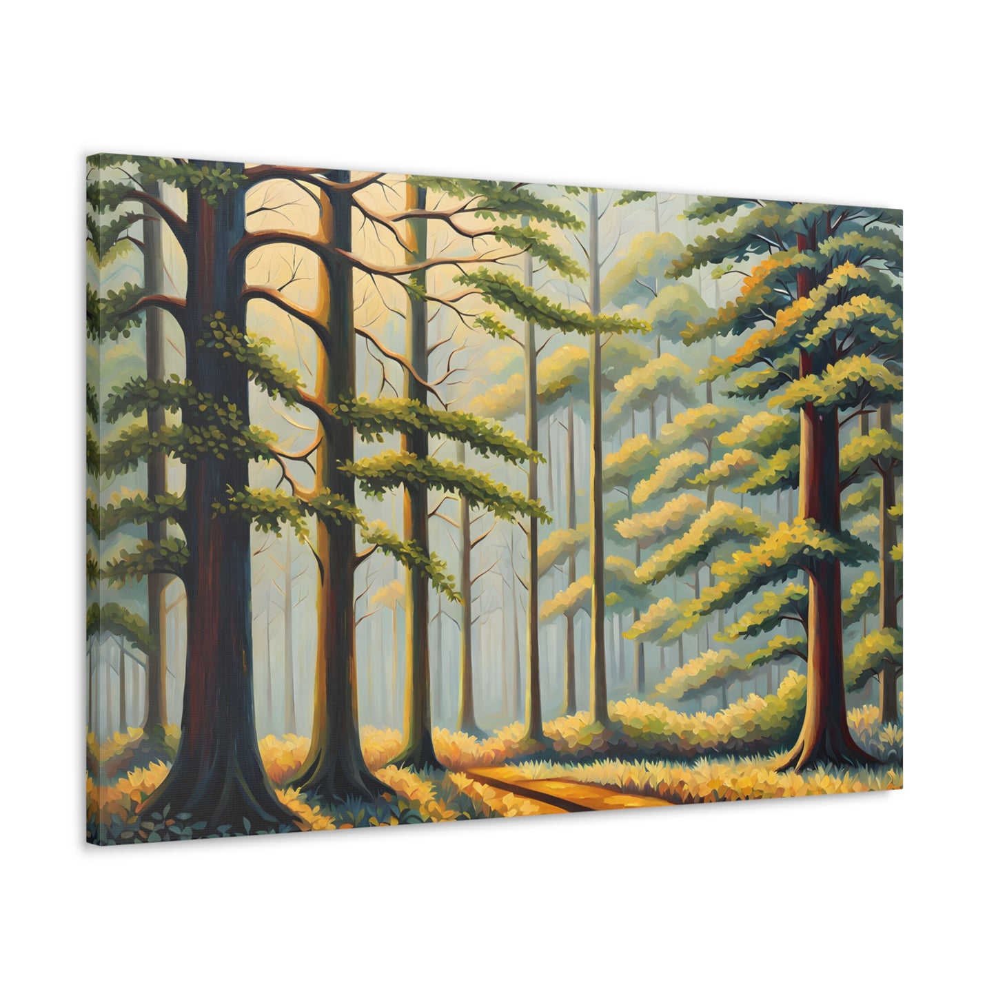 Evergreen Vista: Classic Oil Painting Wall Décor