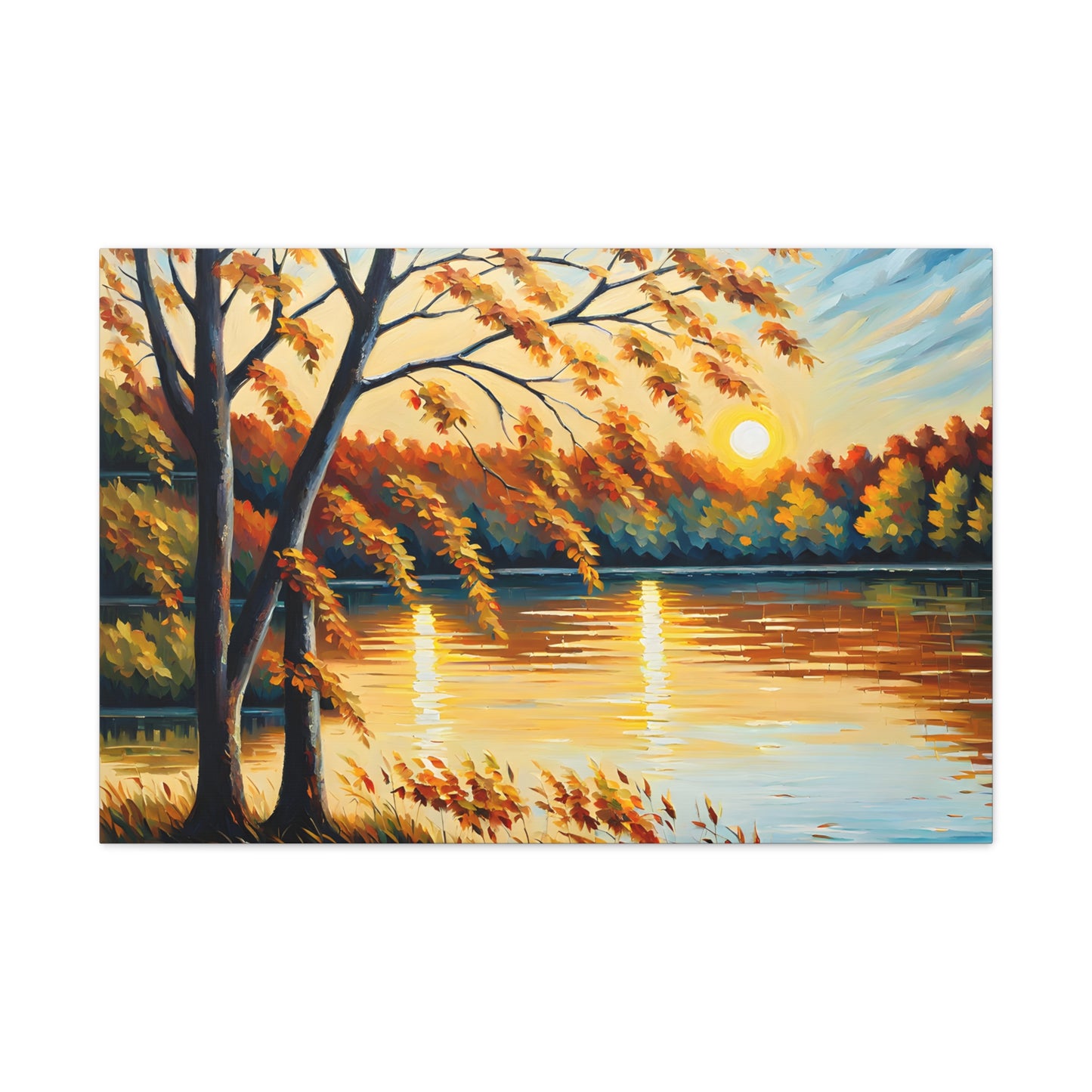 Lakeside Hue: Classic Oil Painting Wall Décor